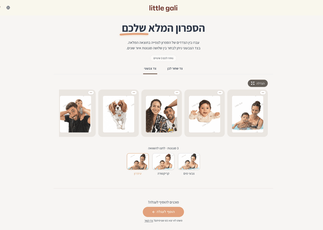 דוגמה לתמונות בתצוגה מקדימה